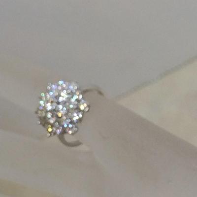 Platinum Diamond Cluster Ring Size 6 Total Weight 6.2 grams (#31)