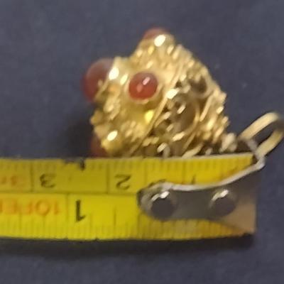 18K Yellow Gold Round Cabochons Charm Pendant Total Weight 7.6 grams (#32)