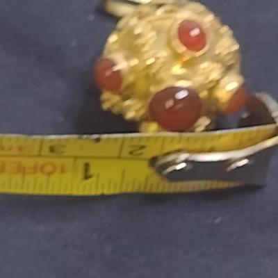 18K Yellow Gold Round Cabochons Charm Pendant Total Weight 7.6 grams (#32)