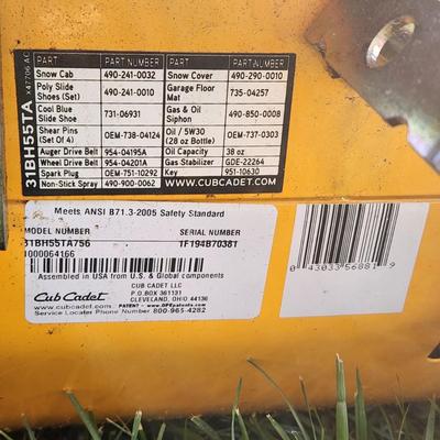 Cub Cadet 3X 26" Snowblower Snow Thrower