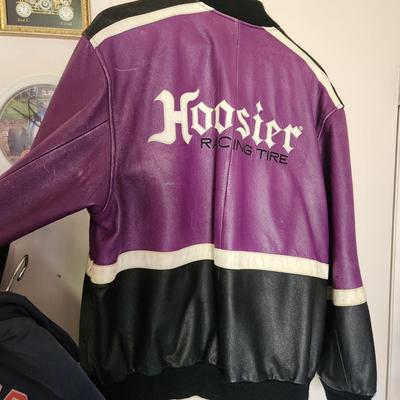 Vintage Hoosier Racing Tire Leather Jacket