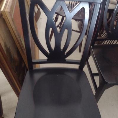 Pier One Imports Black Finish Dining Table with Six Chairs- Approx 65 1/2" x 47"