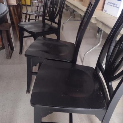 Pier One Imports Black Finish Dining Table with Six Chairs- Approx 65 1/2" x 47"