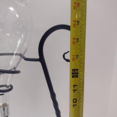Vintage Glass Wine Aerator/Decanter with Wrought Metal Stand