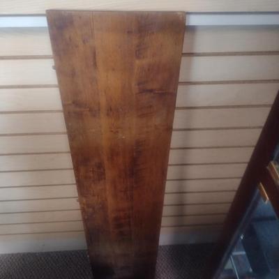 Vintage Solid Oak Dining Table with Carved Accents- Approx 35 1/2" x 41"