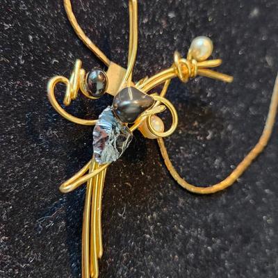 Gold Wire Plated Modern Necklace