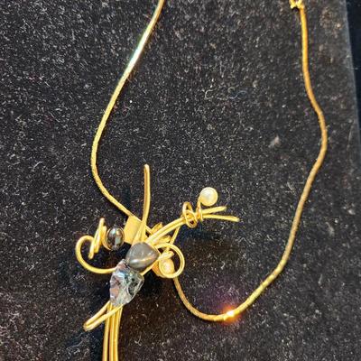 Gold Wire Plated Modern Necklace