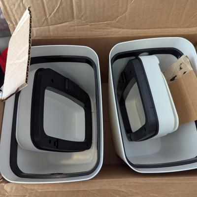 Pair Of White Small Trash Cans