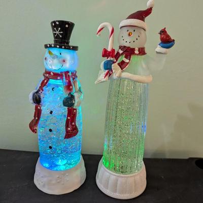 Snowmen Water Globes Light Up