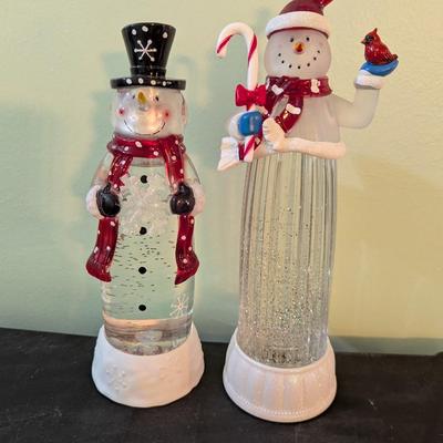 Snowmen Water Globes Light Up