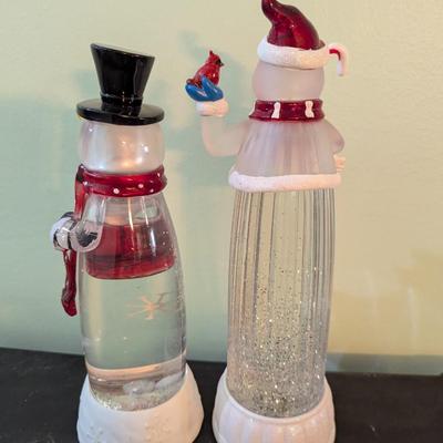 Snowmen Water Globes Light Up