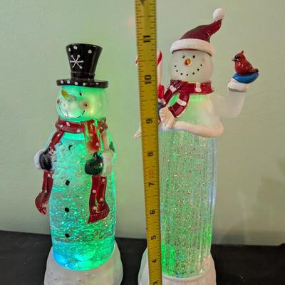 Snowmen Water Globes Light Up