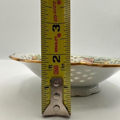 Vintage Hand-Painted Reticulated Porcelain Bowl