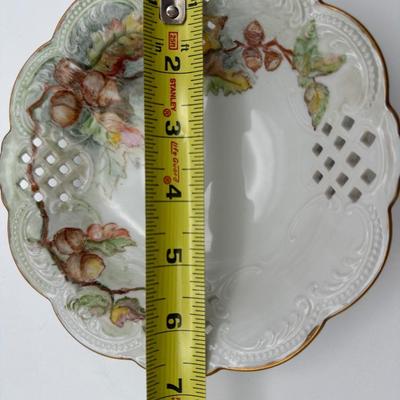 Vintage Hand-Painted Reticulated Porcelain Bowl