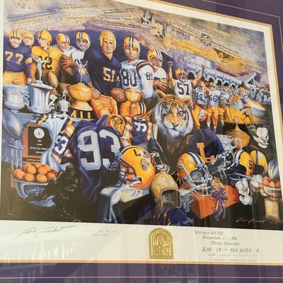 LSU framed art