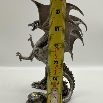 Rawcliffe Pewter Rearing Dragon with Crystal Orb (1992, Gallo/Martin)