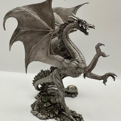 Rawcliffe Pewter Rearing Dragon with Crystal Orb (1992, Gallo/Martin)