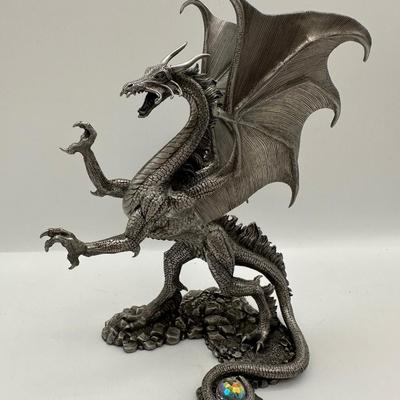 Rawcliffe Pewter Rearing Dragon with Crystal Orb (1992, Gallo/Martin)