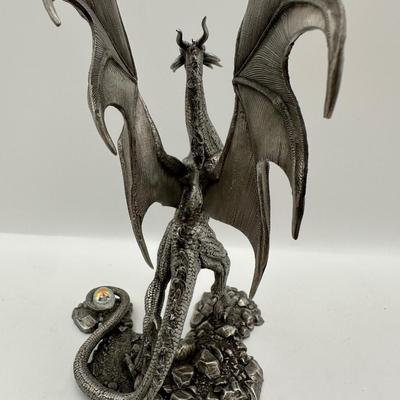 Rawcliffe Pewter Rearing Dragon with Crystal Orb (1992, Gallo/Martin)