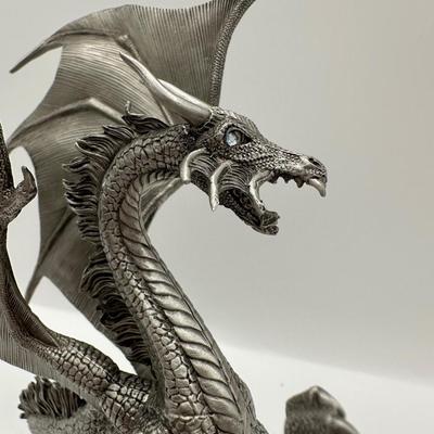 Rawcliffe Pewter Rearing Dragon with Crystal Orb (1992, Gallo/Martin)
