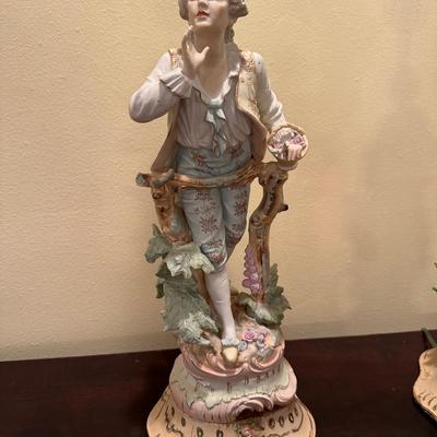 Pair of Vintage Porcelain Figural Lamps – Rococo Couple