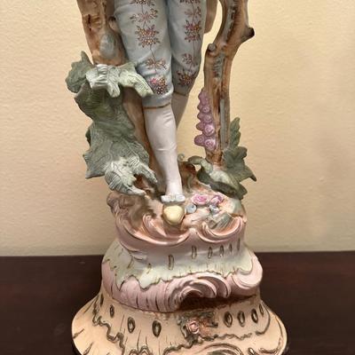 Pair of Vintage Porcelain Figural Lamps – Rococo Couple