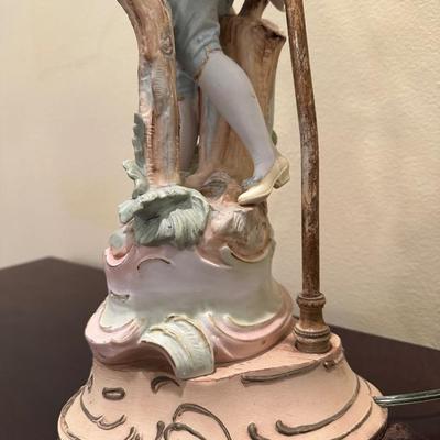 Pair of Vintage Porcelain Figural Lamps – Rococo Couple