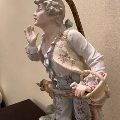 Pair of Vintage Porcelain Figural Lamps – Rococo Couple