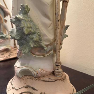 Pair of Vintage Porcelain Figural Lamps – Rococo Couple