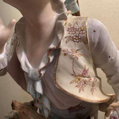 Pair of Vintage Porcelain Figural Lamps – Rococo Couple