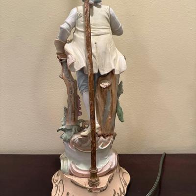 Pair of Vintage Porcelain Figural Lamps – Rococo Couple