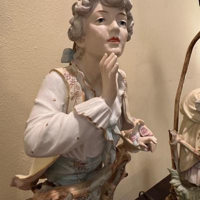 Pair of Vintage Porcelain Figural Lamps – Rococo Couple