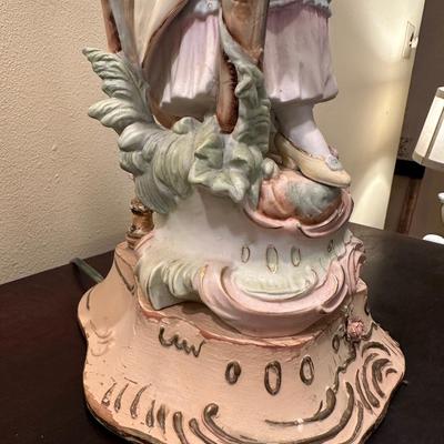 Pair of Vintage Porcelain Figural Lamps – Rococo Couple