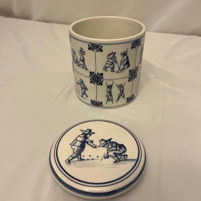 Spode Octagon Shaped Bowl, Delft Jar & Two Tiles (DR-MG)