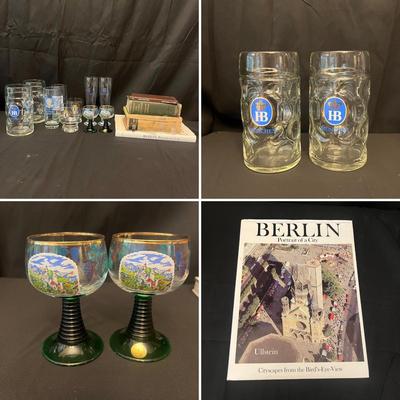 German Glass Beer Steins, Glasses & Books (O-MG)