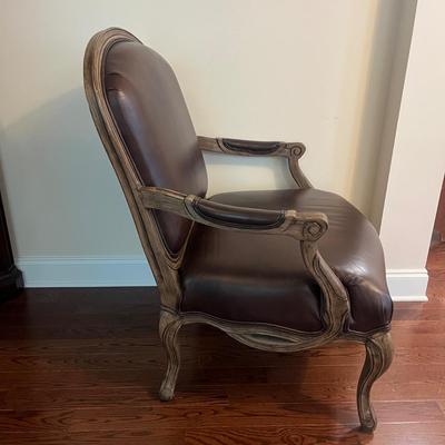 Bernhardt Leather & Wood Framed Armchair (O-MG)