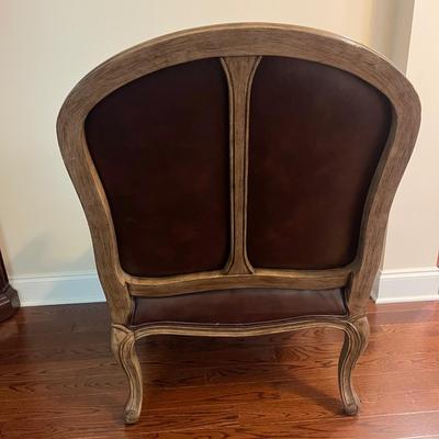 Bernhardt Leather & Wood Framed Armchair (O-MG)