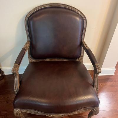 Bernhardt Leather & Wood Framed Armchair (O-MG)