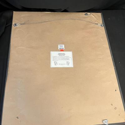 Two Wooden Framed Beveled Glass Mirrors & Quartz Wall Clipboard clock (O-MG)