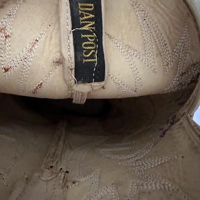 Vintage Dan Post Western Beige Lizard Cowboy Boots Size 10D #6838 (B3)