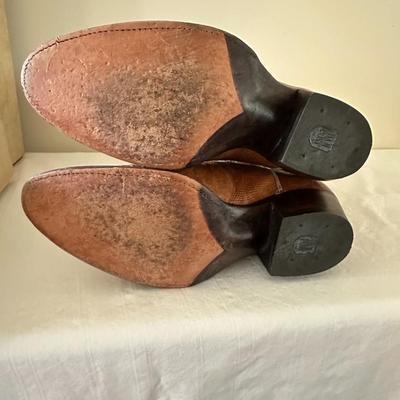 Vintage Dan Post Western Beige Lizard Cowboy Boots Size 10D #6838 (B3)