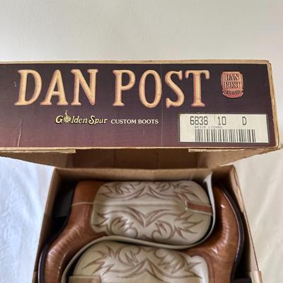 Vintage Dan Post Western Beige Lizard Cowboy Boots Size 10D #6838 (B3)