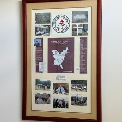 Frame 38"x25" Granville County NC Ephemera (B3)
