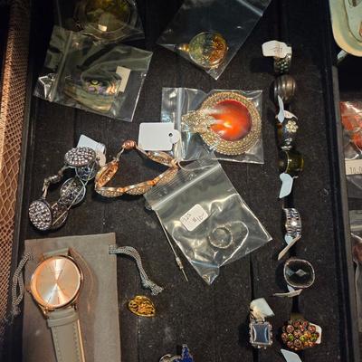 Sale Photo Thumbnail #19: Jewelry 
Jewelry boxes
Show shine box

Display & shelves not included
