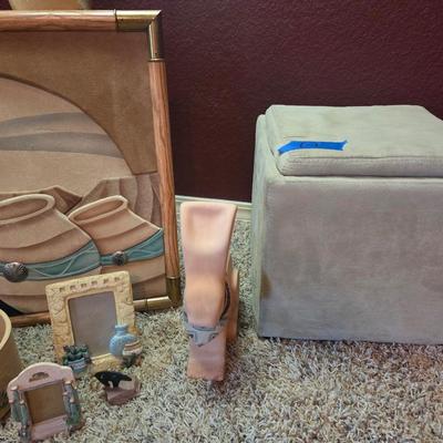 Sale Photo Thumbnail #22: Candle
Picture frames
Stool
Lamp


Mirror & chair not included