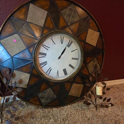 Sale Photo Thumbnail #25: Mirror - 46”
Clock - 39”
Candle holder
Decor
