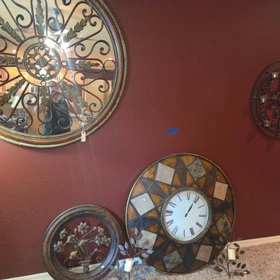Sale Photo Thumbnail #28: Mirror - 46”
Clock - 39”
Candle holder
Decor