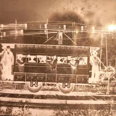 Lot #130 Interesting Photographic Negative Depicting the Bayou Ridge/City Park Streetcar (New Orleans)