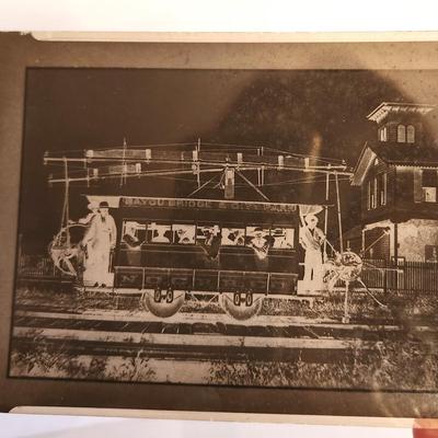 Lot #130 Interesting Photographic Negative Depicting the Bayou Ridge/City Park Streetcar (New Orleans)