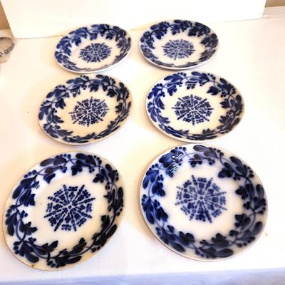 Lot #132 Lot of 6 Antique Flow Blue Plates - French